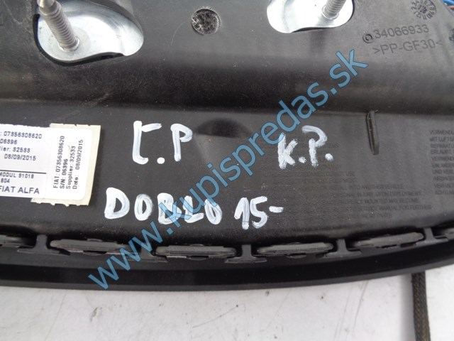 pravý predný sedačkový airbag na fiat doblo II, 07356308620